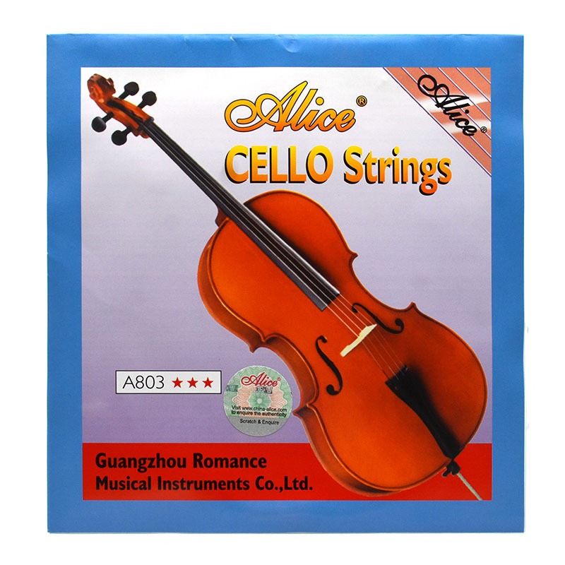 Alice Cello Set Strings A803 Cello Strings, Steel Core Brass Wire Strings