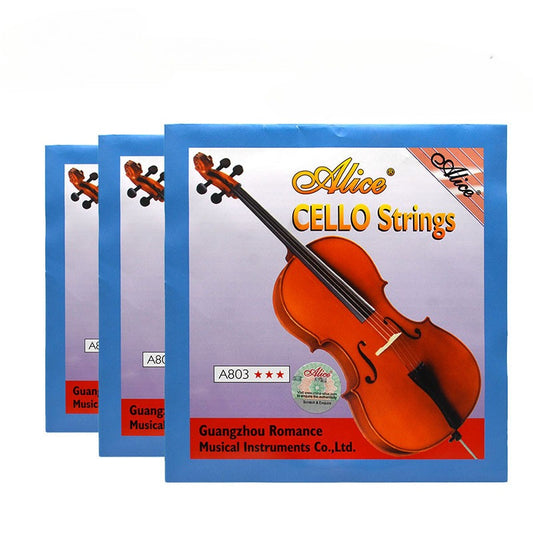 Alice Cello Set Strings A803 Cello Strings, Steel Core Brass Wire Strings